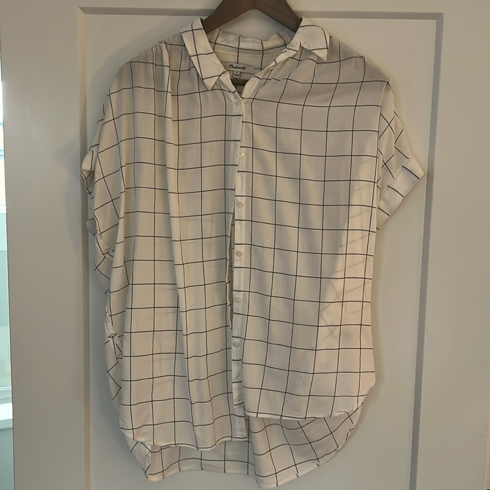 Madewell Short Sleeve Button Up - Small, White